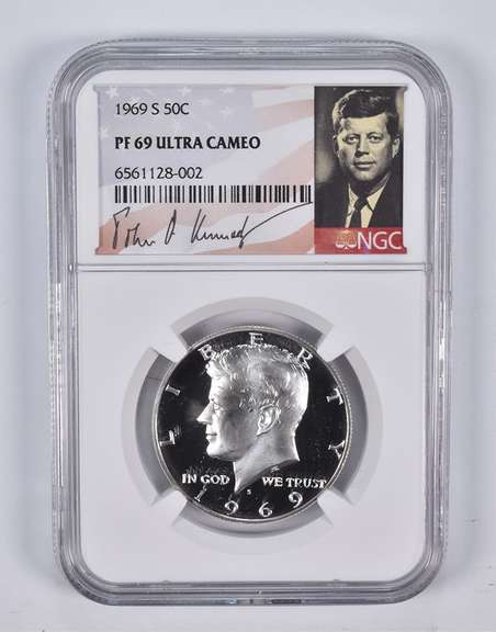 PF69 UCAM 1969-S Kennedy Half Dollar Signed NGC