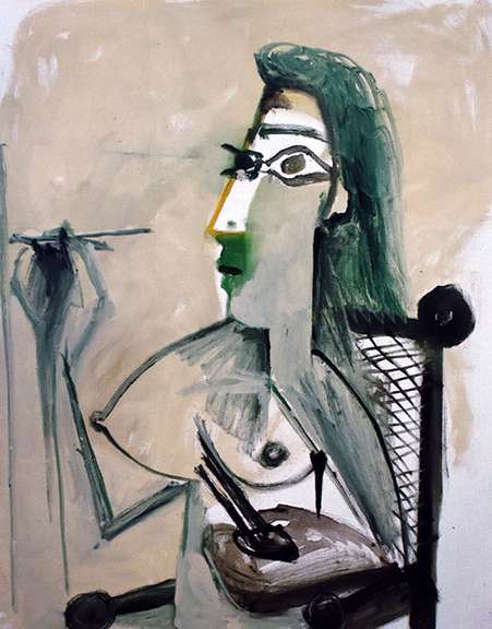 Pablo Picasso, Partly Nude Seated In Armchair