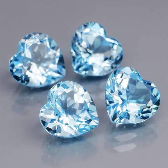 Superb quality 8.99ct 4 piece sky blue Topaz set
