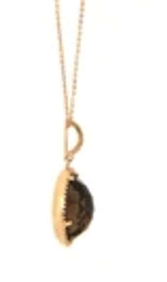 Powerful Rose Gold Smokey Quartz and Diamond Frame Pendant on Chain