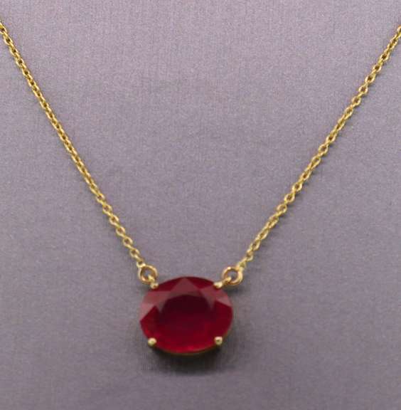 14kt Yellow Gold & Ruby Pendant Necklace