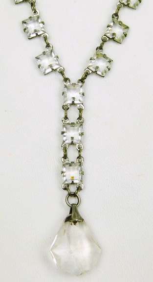 Art Deco Sterling Crystal Necklace