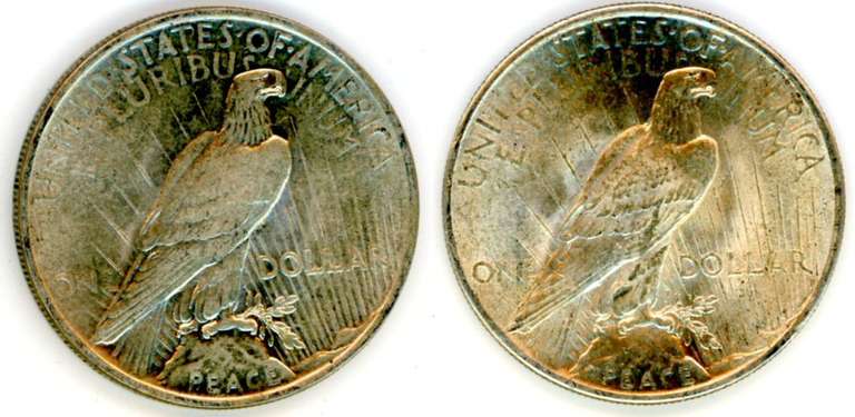2 Different Peace Silver Dollars: 1924 & 1925