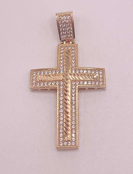 14kt Solid Yellow Gold Cross Pendant
