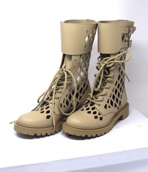 Brand New Christian Dior Laser Cut Combat boots