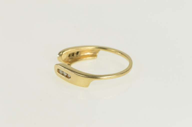 14K Yellow Gold Diamond Classic Vintage Wrap Wedding Band Ring