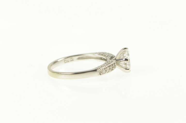 10K White Gold 1.55 Ctw Sapphire Diamond Travel Engagement Ring