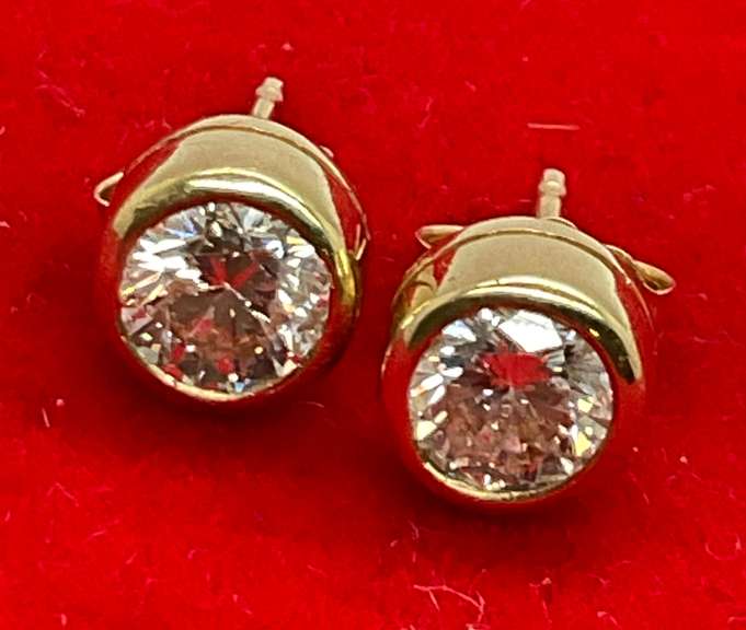 CERTIFIED 14K GOLD DIAMOND STUD EARRINGS