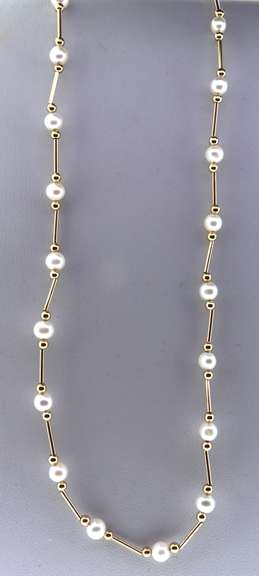 14kt Yellow Gold Set of Elegant Station Necklace and Bracelet