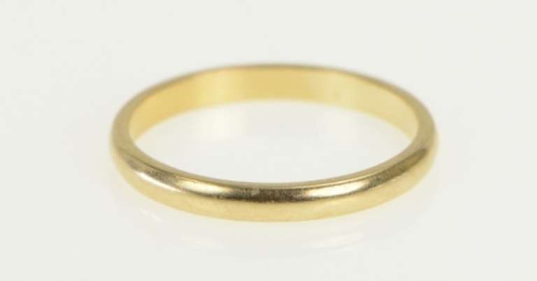 14K Yellow Gold 2.3mm Classic Simple Rounded Wedding Band Ring