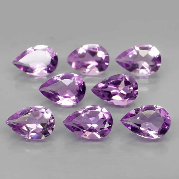 Glittering 9.32ct 9x6mm real Bolivian Amethyst set
