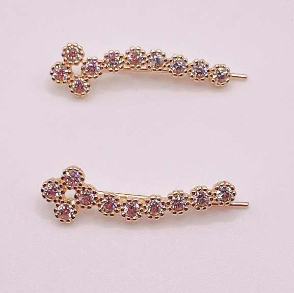 14kt Solid Yellow Gold & Diamond Earrings