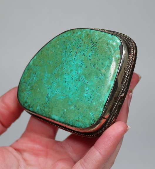 Huge! 590ct well marbled Turquoise buckle