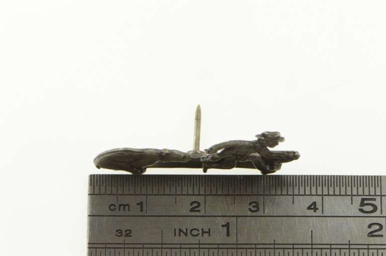 Sterling Silver Hugh Glass Bear American History Lapel Pin/Brooch