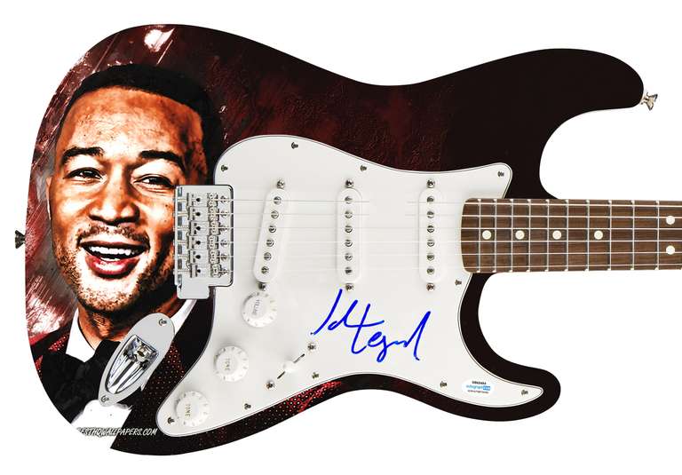 John Legend Autographed Signed 1/1 Custom Graphics Photo Guitar ACOA