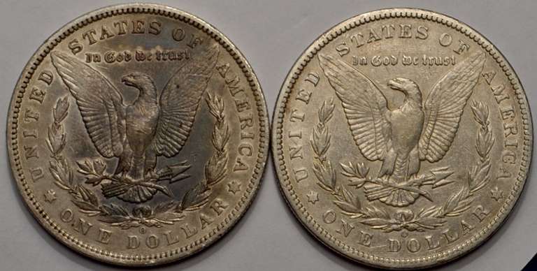 1896-O And 1897-O Morgan Silver Dollars Circulated