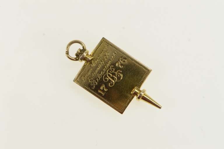 10K Yellow Gold Kappa Beta Phi Engraved Fraternity Greek Charm/Pendant