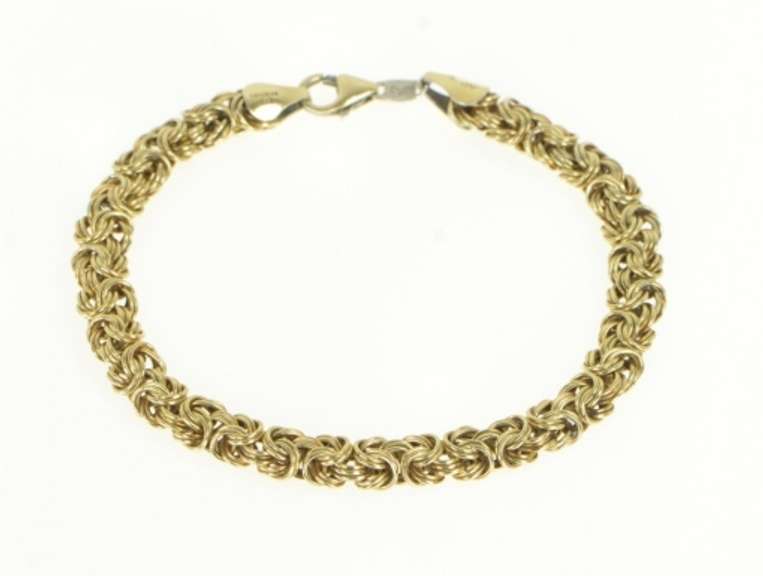 Gold Filled 6.7mm Byzantine Link Woven Fancy Chain Necklace