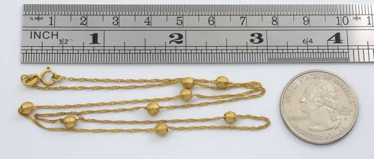 Pretty 18k Bead Station Necklace