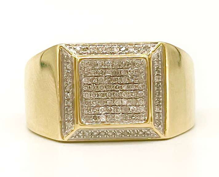 10kt Solid Yellow Gold Diamond Band Ring