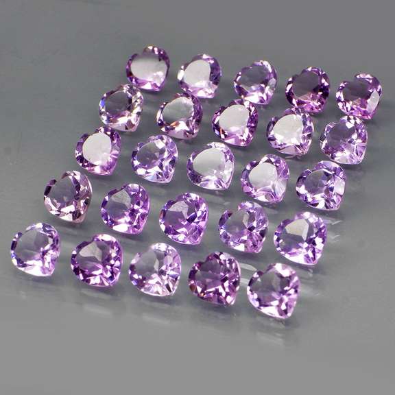Dazzling 10.41ct heart cut real Bolivian Amethyst set