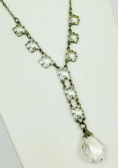 Art Deco Sterling Crystal Necklace