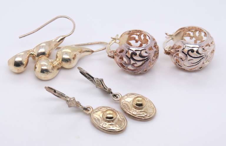 Group Lot of Vintage 925 Sterling Silver Earrings