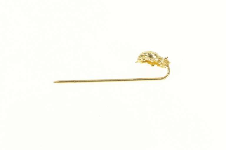14K Yellow Gold Lady Bug Good Luck Symbol Vintage Stick Pin