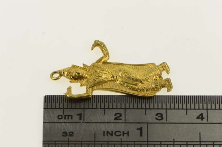 10K Yellow Gold Thai Dancer Ornate Detailed Vintage Charm/Pendant