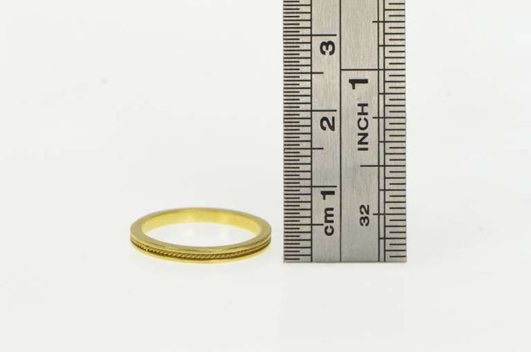 18K Yellow Gold 2.0mm Rope Trim Pattern Wedding Band Ring