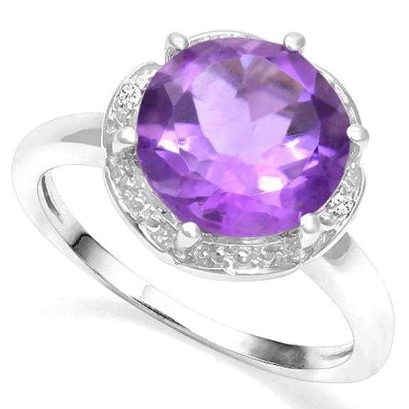 3.51 CT AMETHYST SILVER RING