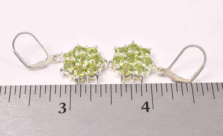 Emerald Dangle Earrings In Sterling Silver