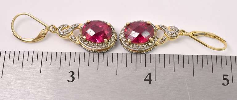 Lovely Ruby Earrings In Sterling Silver