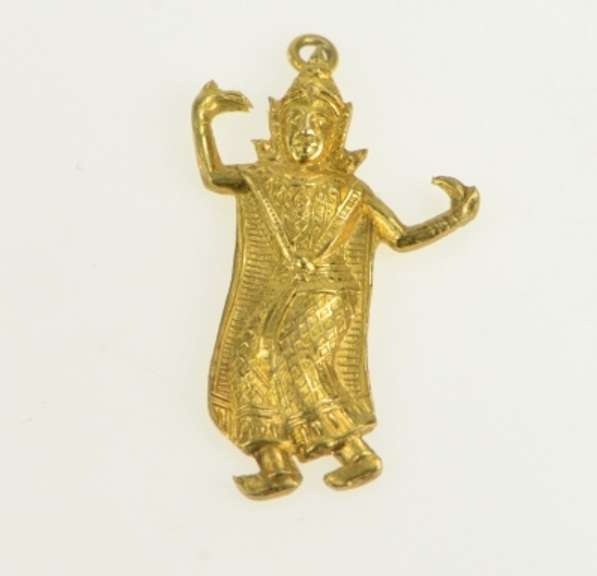 10K Yellow Gold Thai Dancer Ornate Detailed Vintage Charm/Pendant