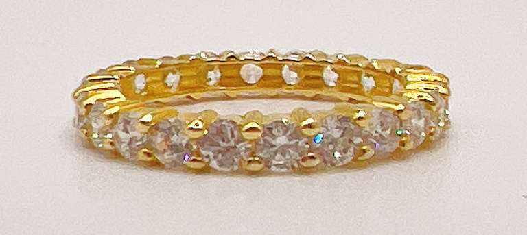 18kt Gold Plated Sterling Silver Gemstone Band Ring