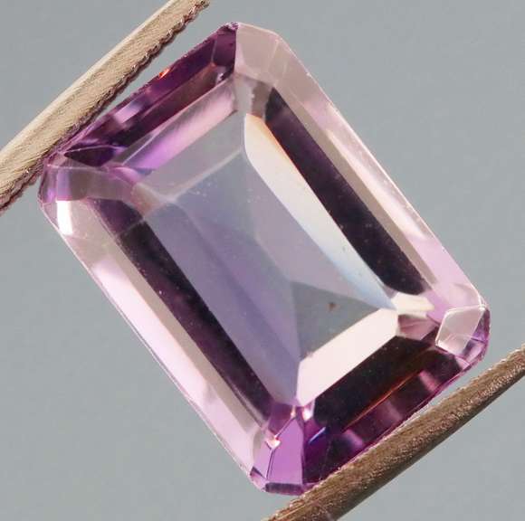 Bright violet 6.36ct emerald cut Amethyst