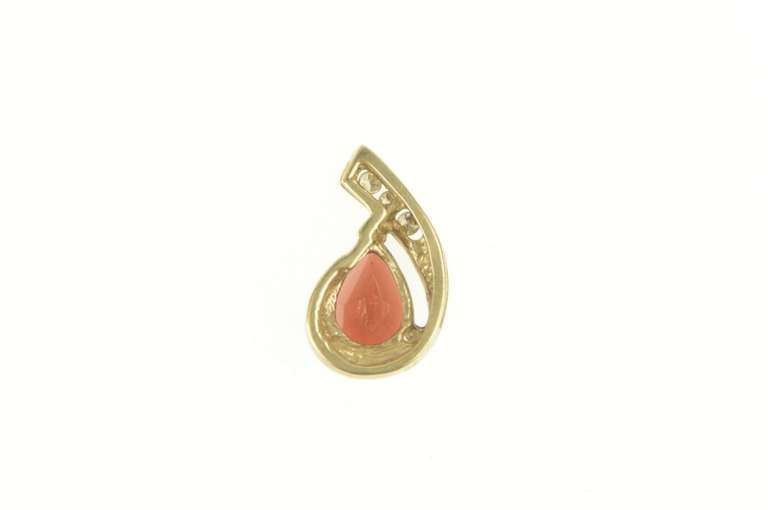 14K Yellow Gold Pear Garnet Diamond Accent Statement Pendant