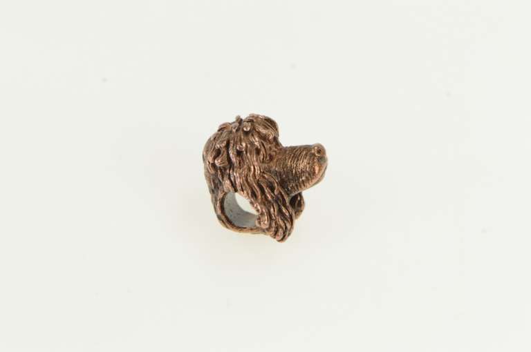 Copper 3D Poodle Fluffy Dog Breed Slide Bead Charm/Pendant