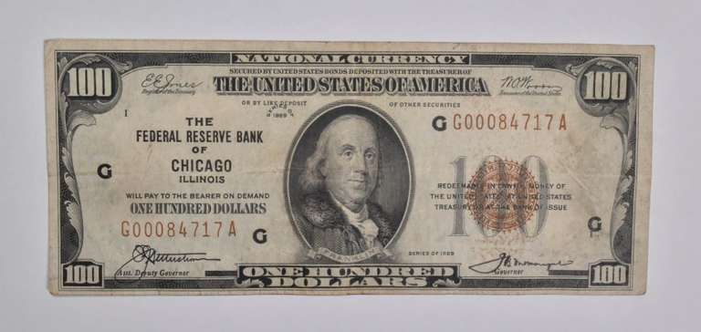 1929 $100 Chicago, IL United States National Currency Note