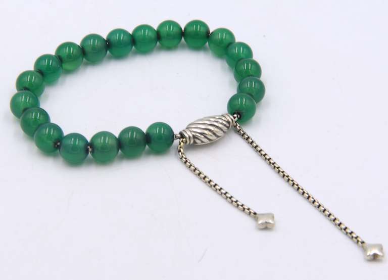 David Yurman Green Onyx Spiritual Bead Bracelet