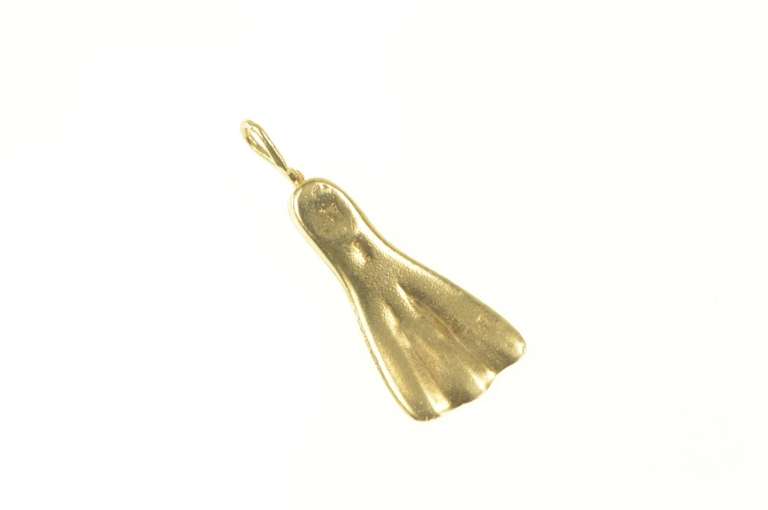 14K Yellow Gold 3D Scuba Diving Flipper Swimmer Diver Charm/Pendant