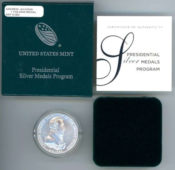 2018 Andrew Jackson 1 Ounce Presidential Silver Medal with Box and CoA