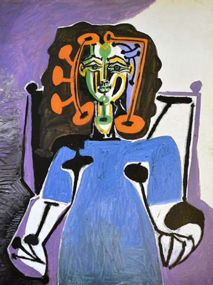 Pablo Picasso, Seated Woman In Blue Dress