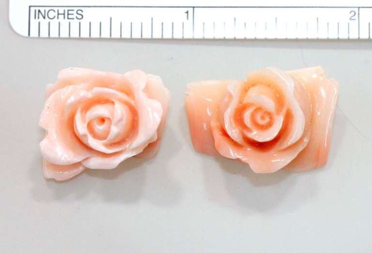 Hand-carved Natural Coral Roses - 9 grams