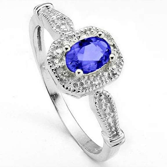 2/5 CT IOLITE SILVER RING