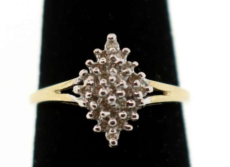 Lithe 10k Gold Diamond Cluster Ring