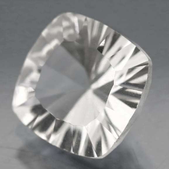 Concave Cushion cut 4.89ct diamond white Quartz