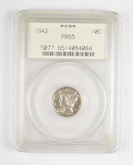 PR65 1942 Mercury Silver Dime - Graded PCGS