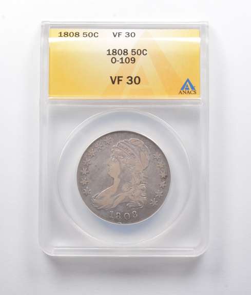 VF30 1808 Capped Bust Half Dollar O-109 ANACS