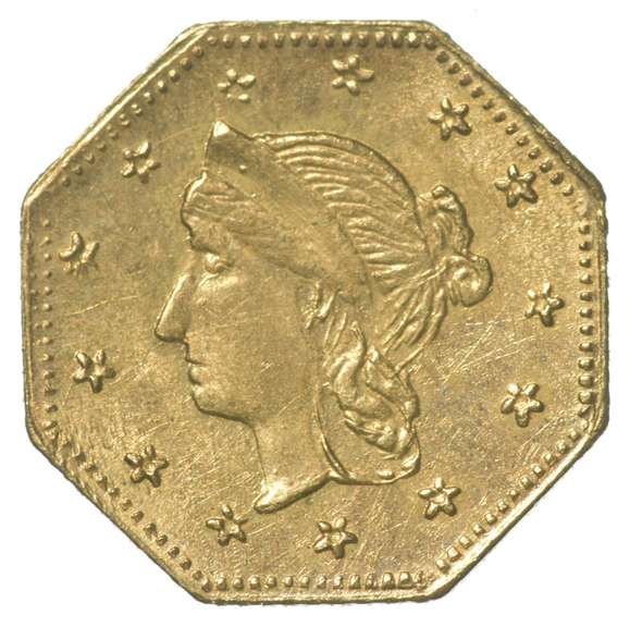 1863 $1 Liberty Head California Gold Octagon